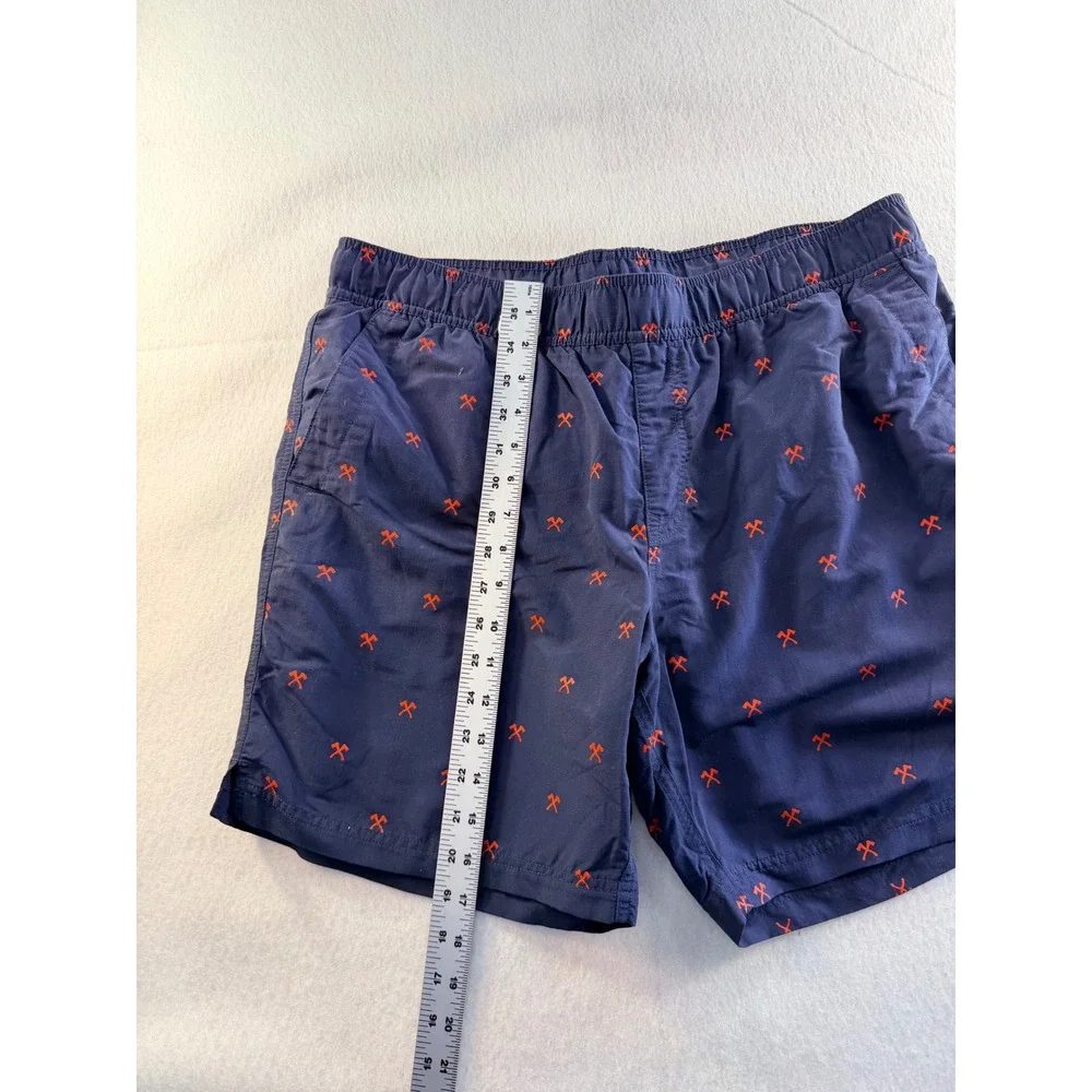 The North Face Mens Navy Blue Orange Ice Axe Print Swim Shorts Large Regular